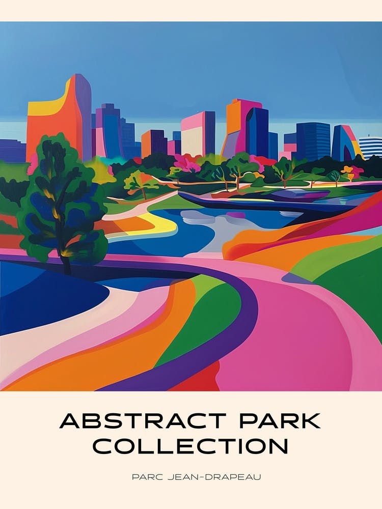 Abstract Park Collection Poster Parc Jean Drapeau Montreal Canada 2