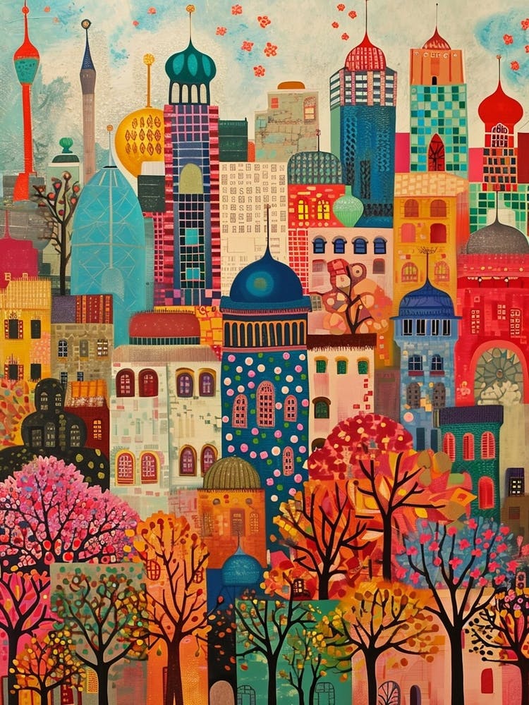 Kitsch Colourful Cityscape 3