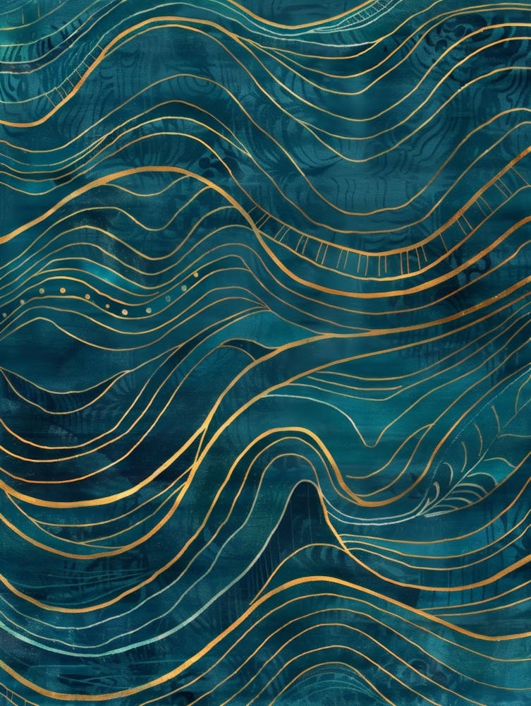 Gold Wavy Waves