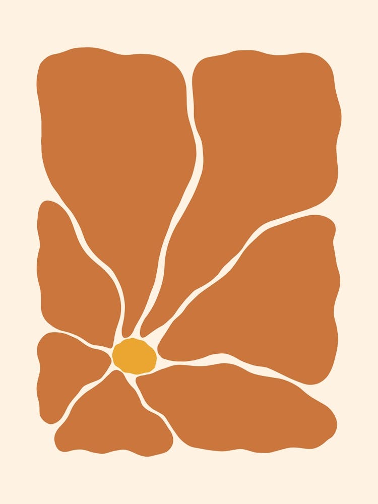 Abstract Flower 03 - Burnt Orange