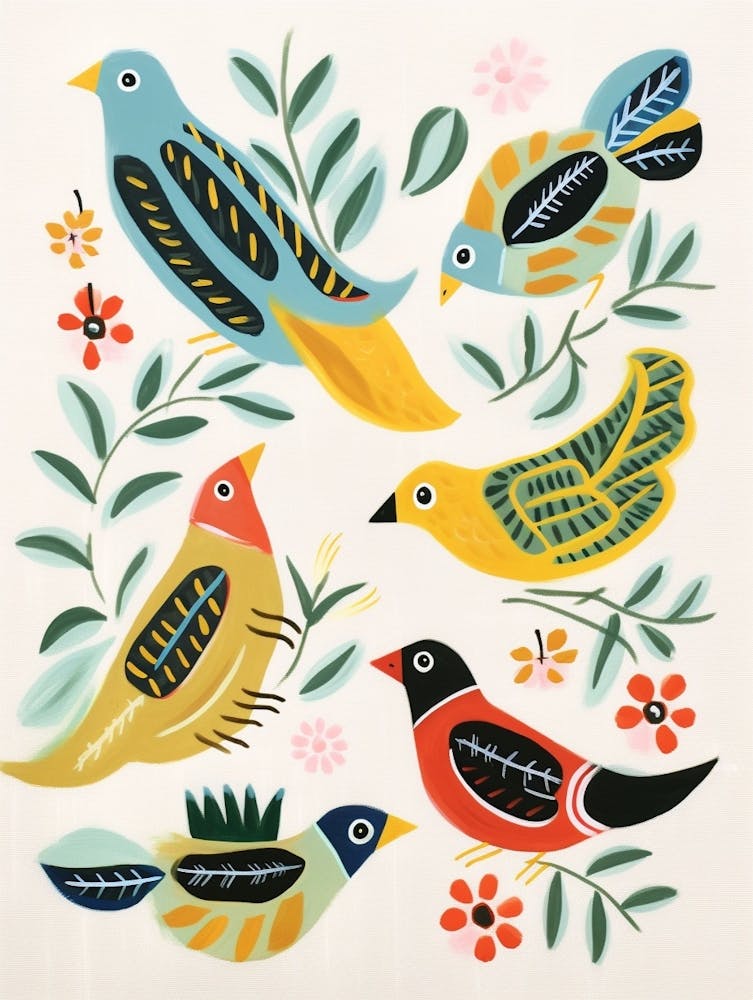 Folk Style Bird Painting 1