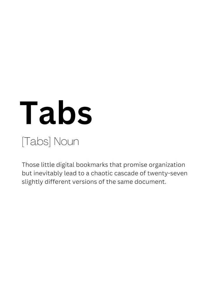 Tabs Definition Meaning