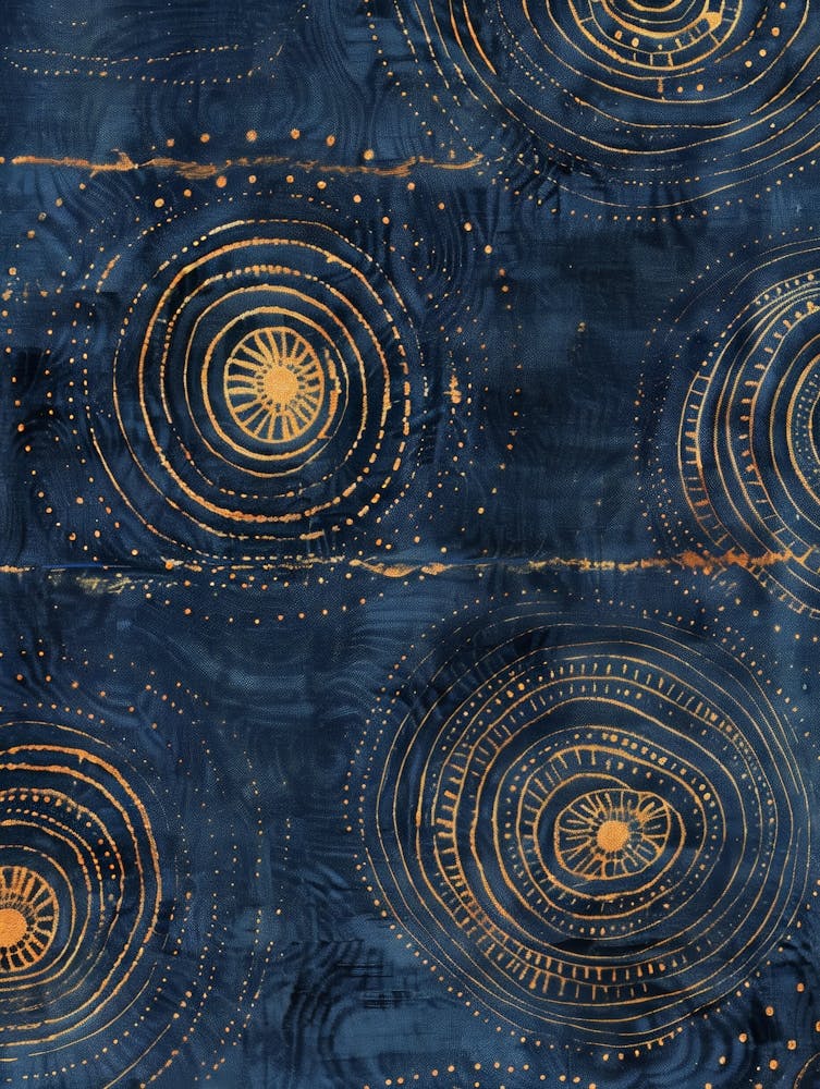 Blue And Gold Swirls 4