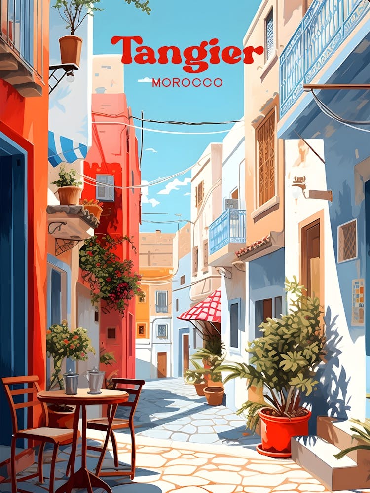 Tangier Morocco Streetview Travel Illustration