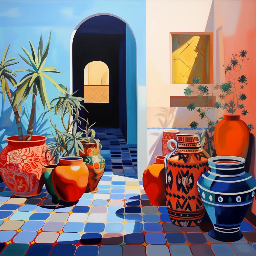 TeMoroccan Pots and Archway