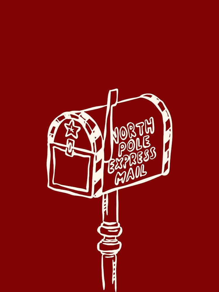 North Pole Red Christmas Poster