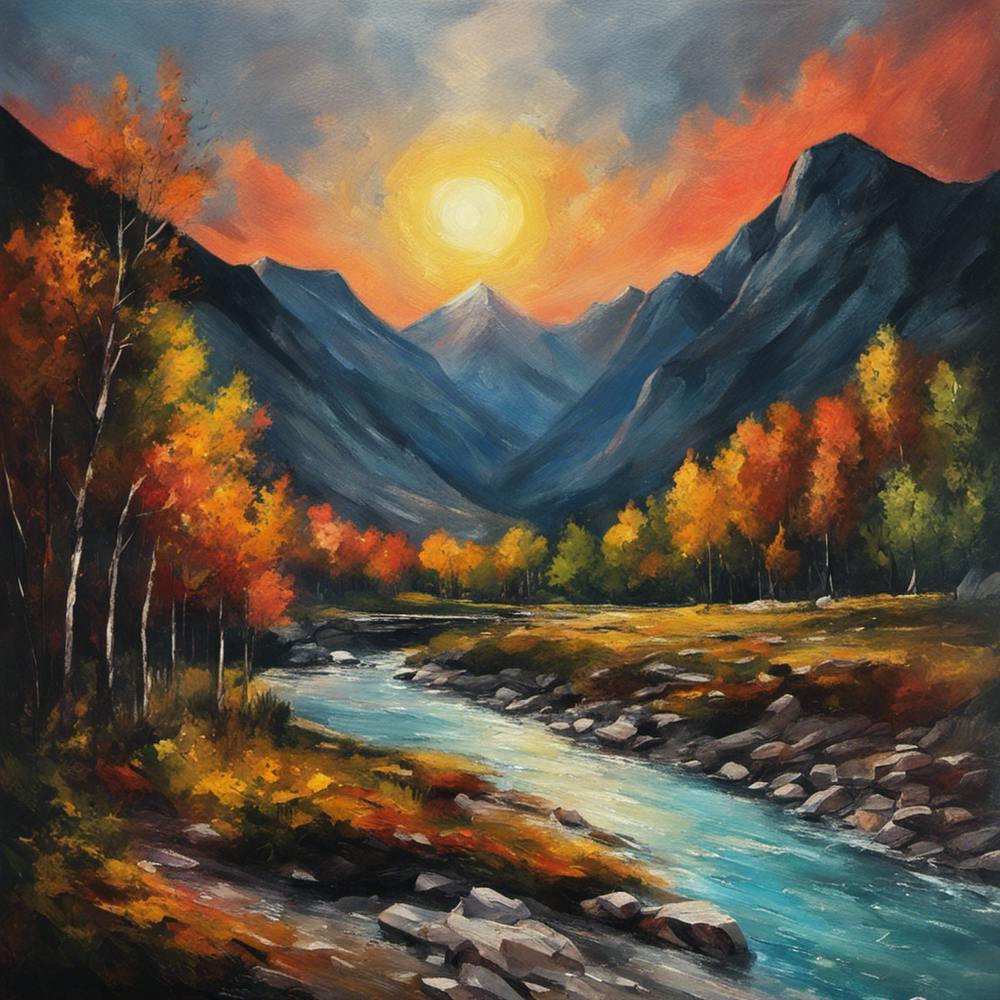 Sunset In The Mountains