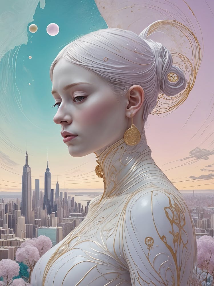 Futuristic Woman In Purple no3