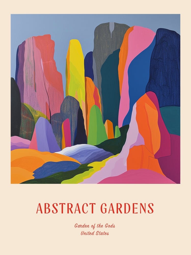 Colourful Gardens Garden Of The Gods Usa 1 Red Poster