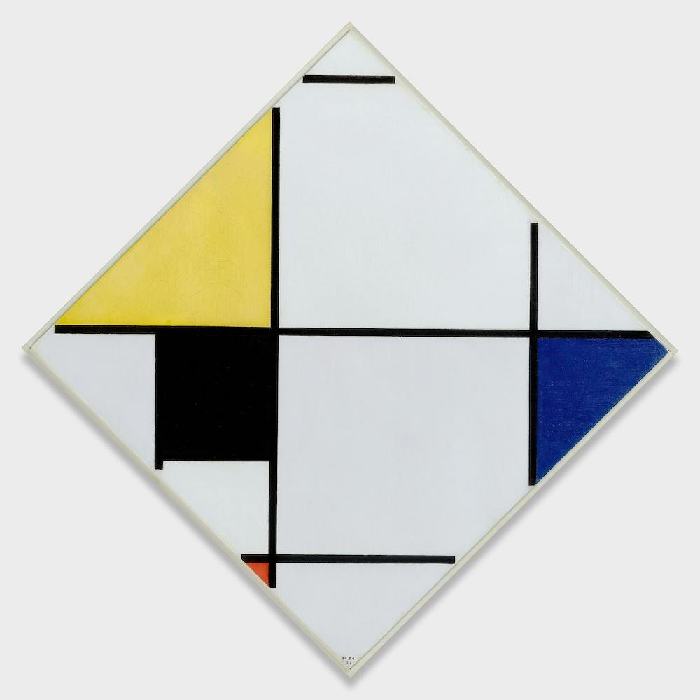 Lozenge Composition With Yellow, Black, Blue, Red, And Gray (1921), Piet Mondrian