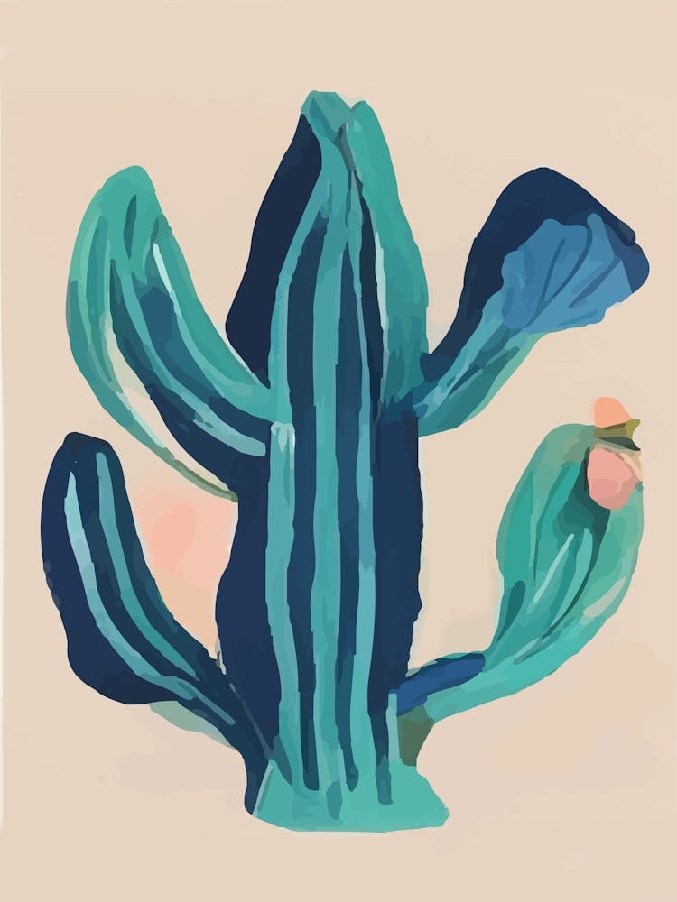 Peinture pastel de cactus