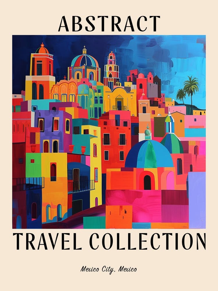Abstract Travel Collection Poster Mexico City Mexico 2