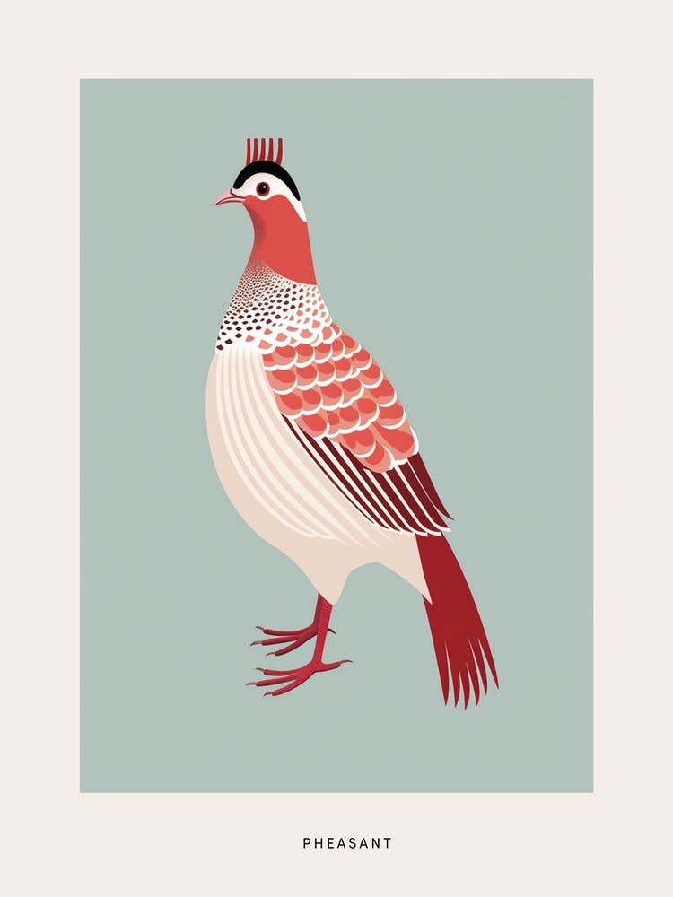 Minimalist Pheasant 7 Bird Poster