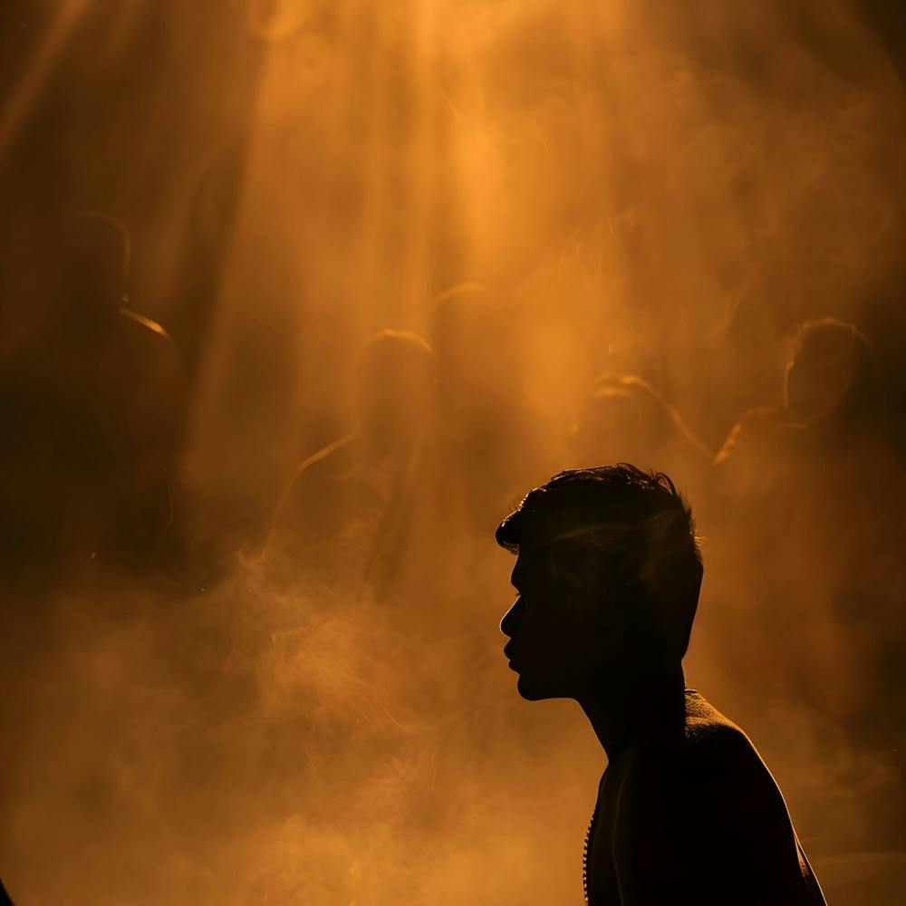 Silhouette Of A Man In The Sun