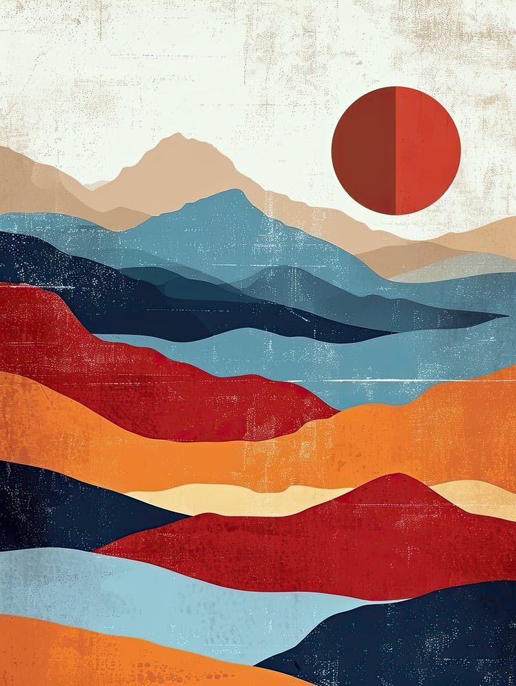 Sunset In The Mountains 456, Minimalism