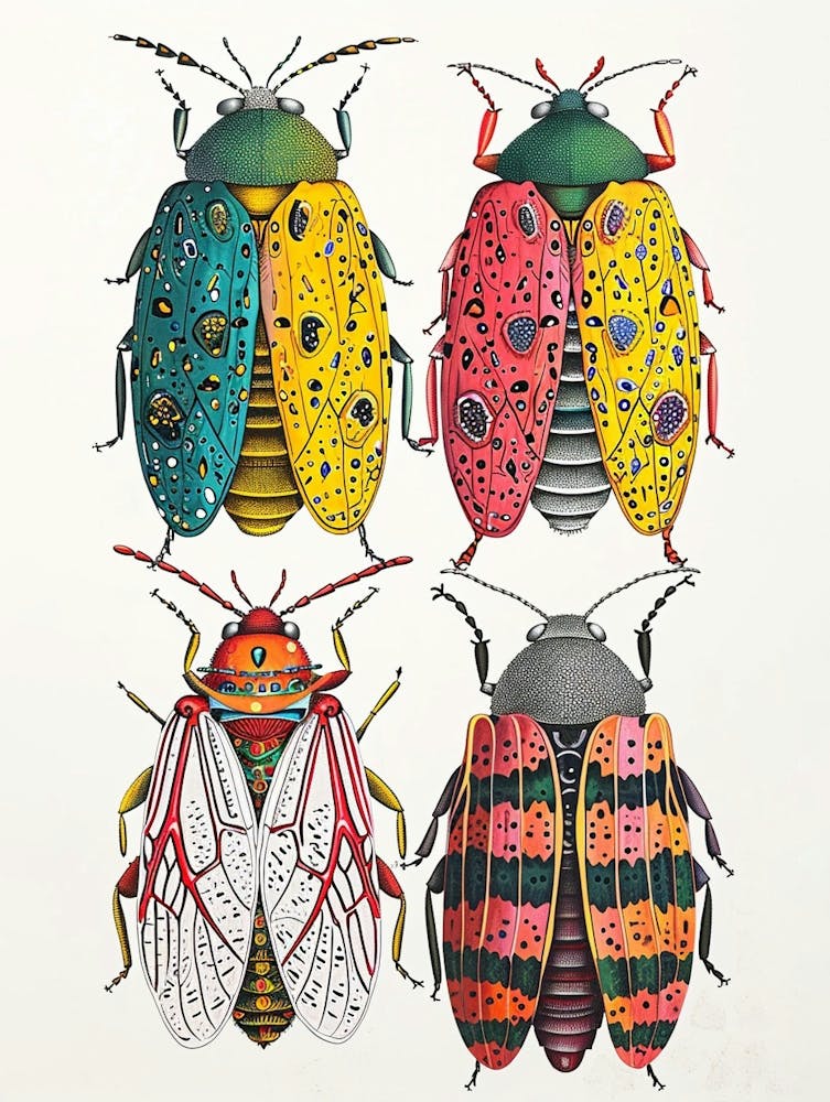 Colourful Insect Illustration Whitefly 4
