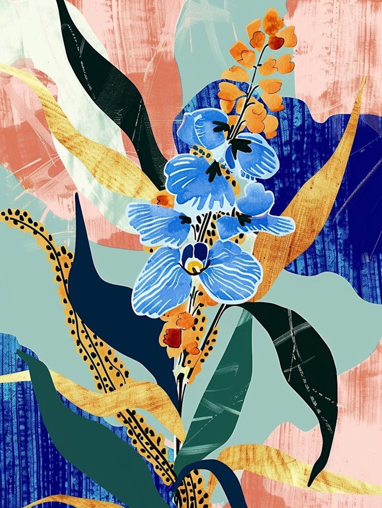 Colourful Flower Illustration Forget Me Not 6