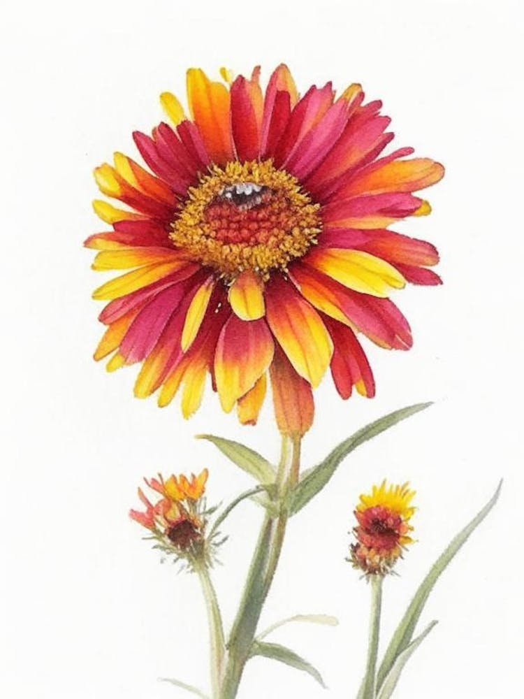 Blanket Flower Wildflower Watercolour