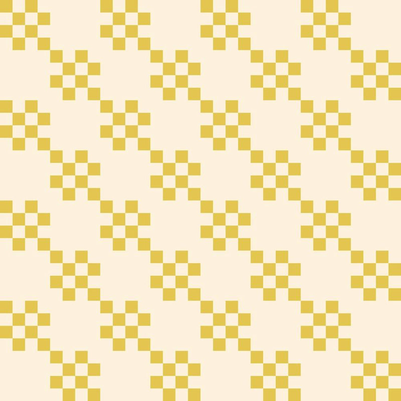 Grid Diagonal Stripes Cream And Yellow