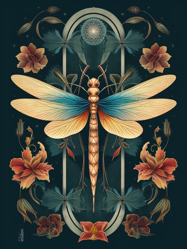 Dragonfly Botanical Vintage Illustration 7