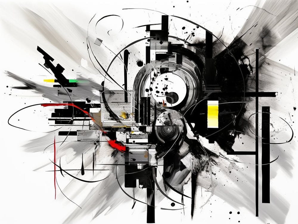 Chromatic Fusion Abstract Black And White 3