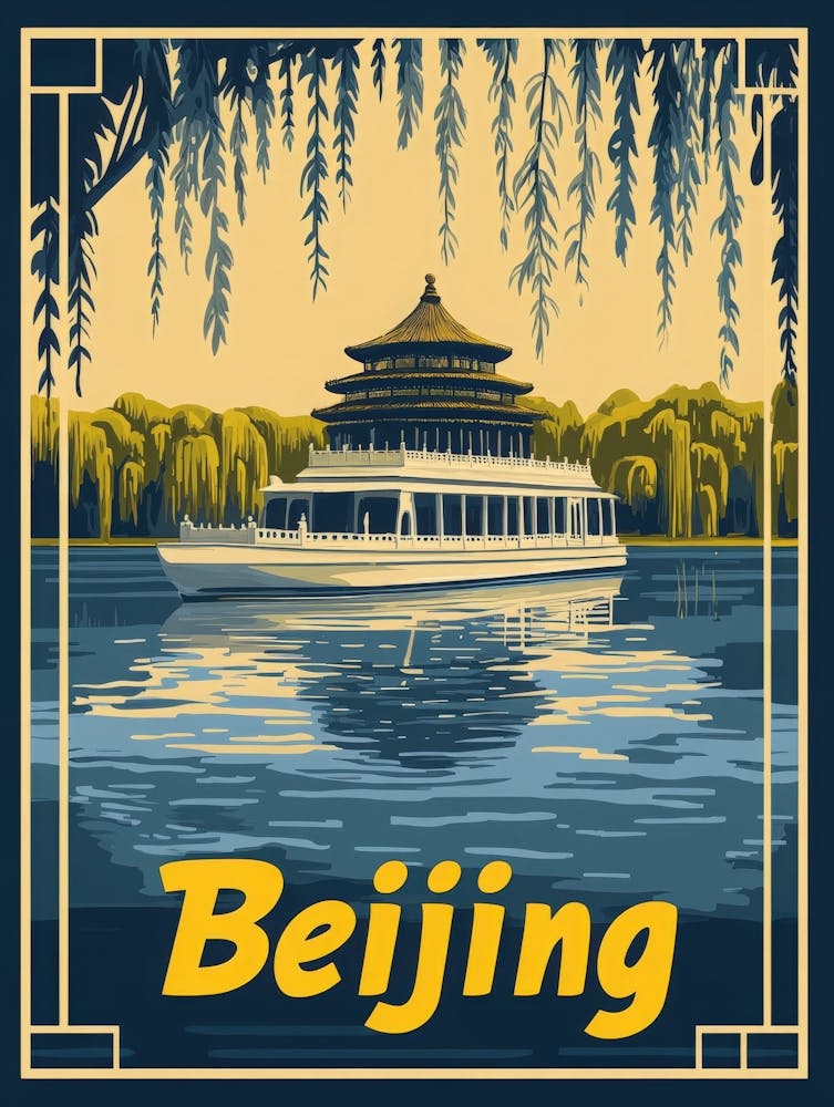 Aihrgdesign A Mid Century Modern Travel Poster For Beijing