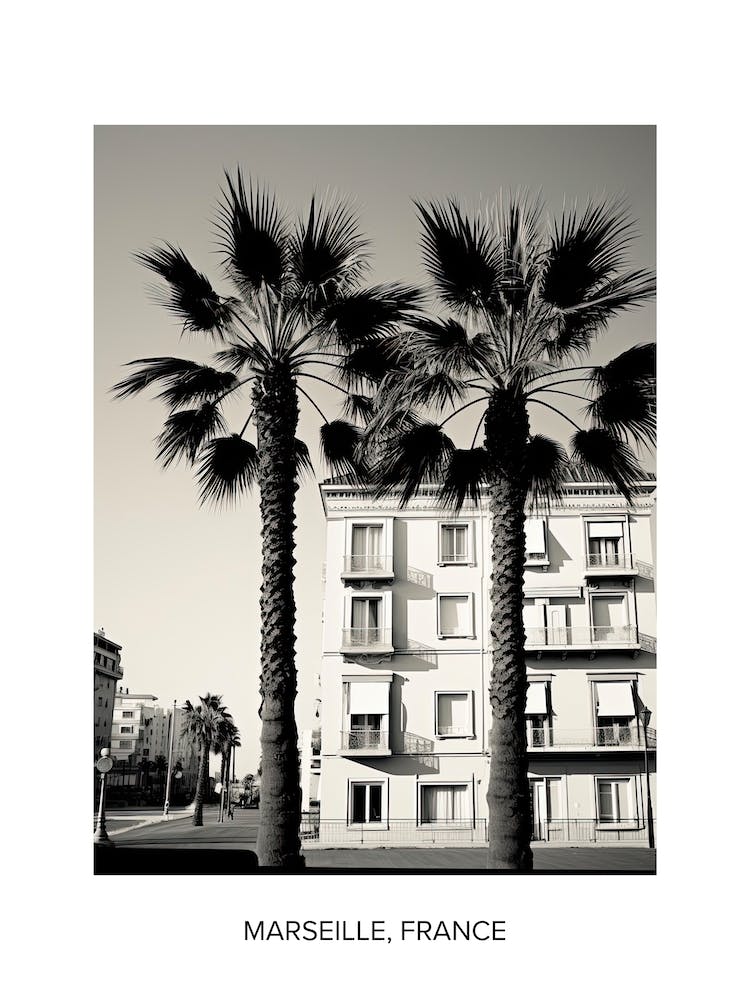 Poster Of Nice, France, Photography In Black And White 2