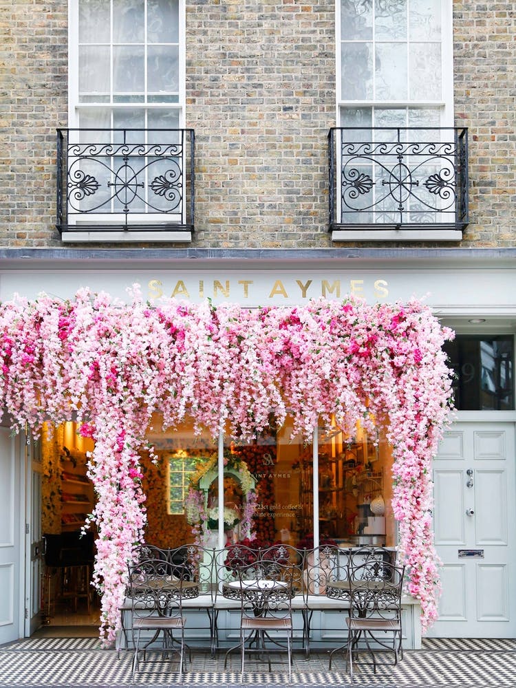 Pink Floral Cafe London