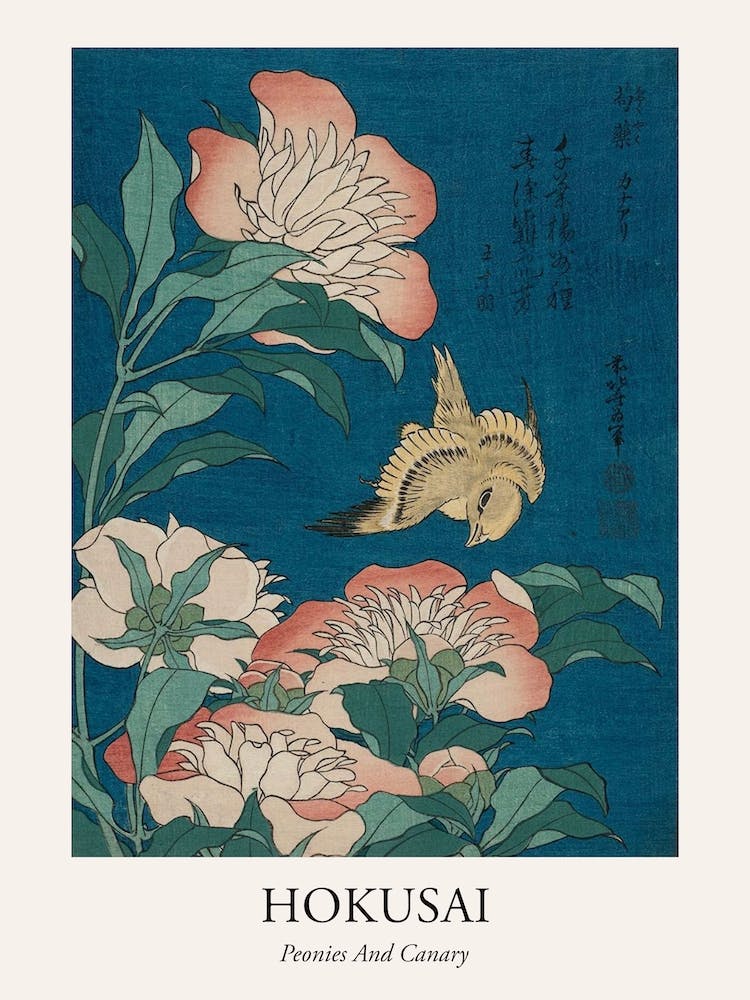Peonies And Canary Poster