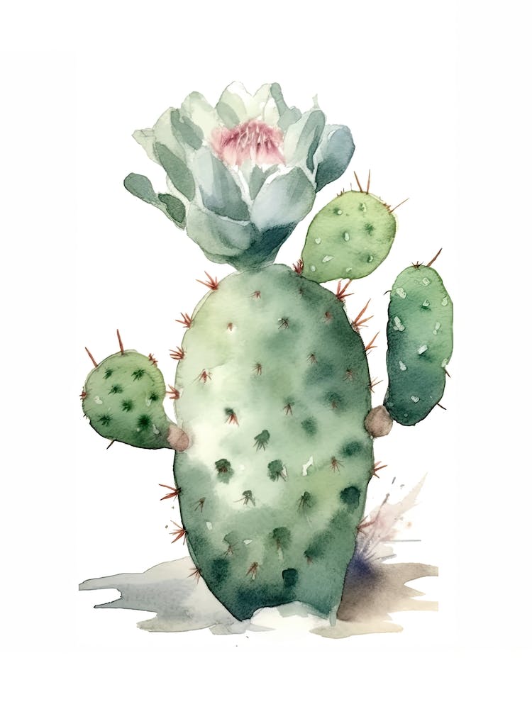 Silver Torch Cactus Watercolour Drawing 2