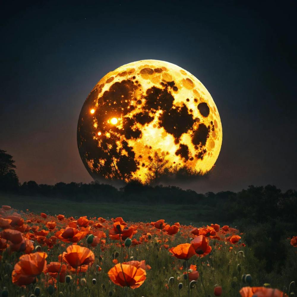Full Moon Over Poppies
