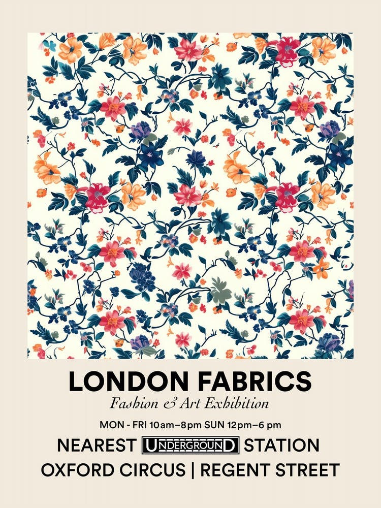 Poster Sunny Meadow London Fabrics Floral Pattern 2