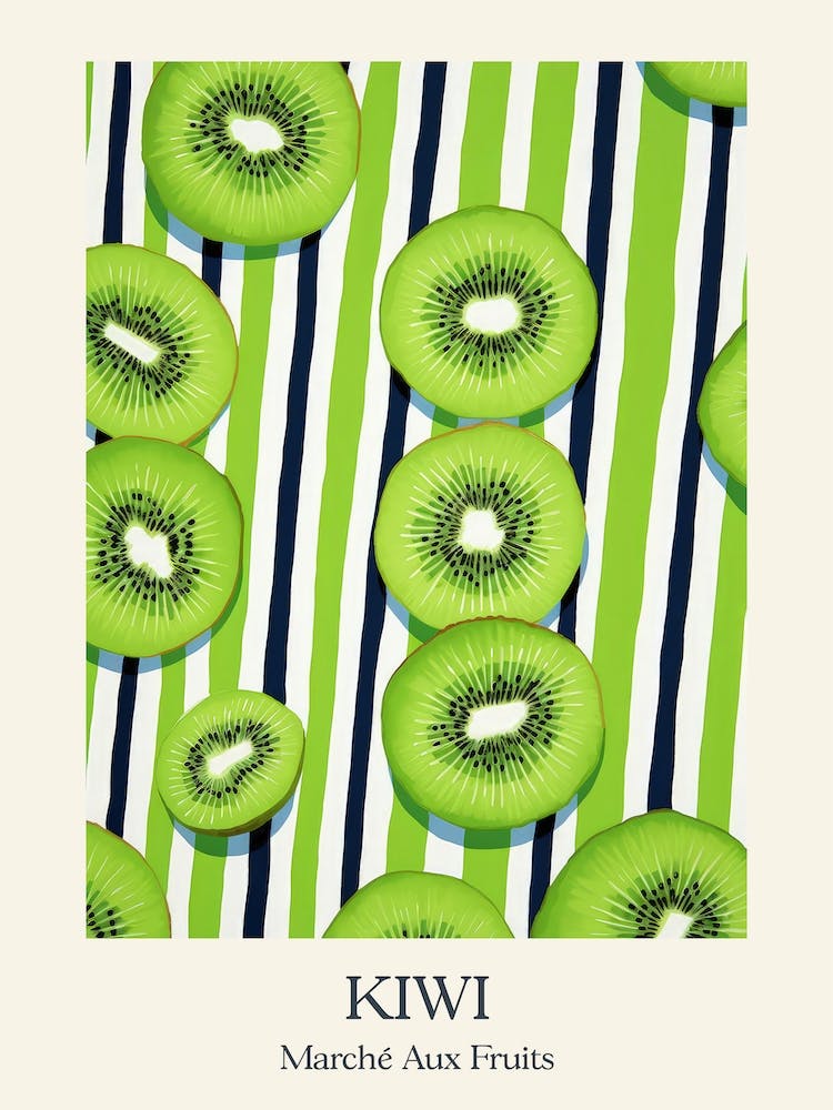 Marche Aux Fruits Kiwi Fruit Summer Illustration 3