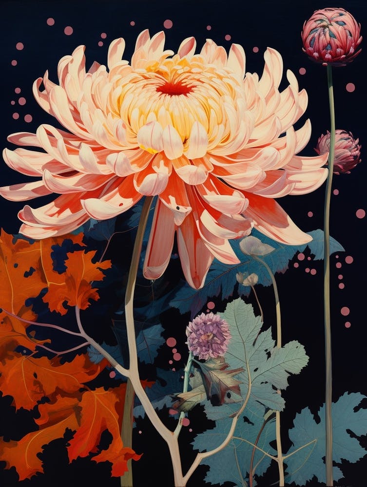 Surreal Florals Chrysanthemum 3 Flower Painting