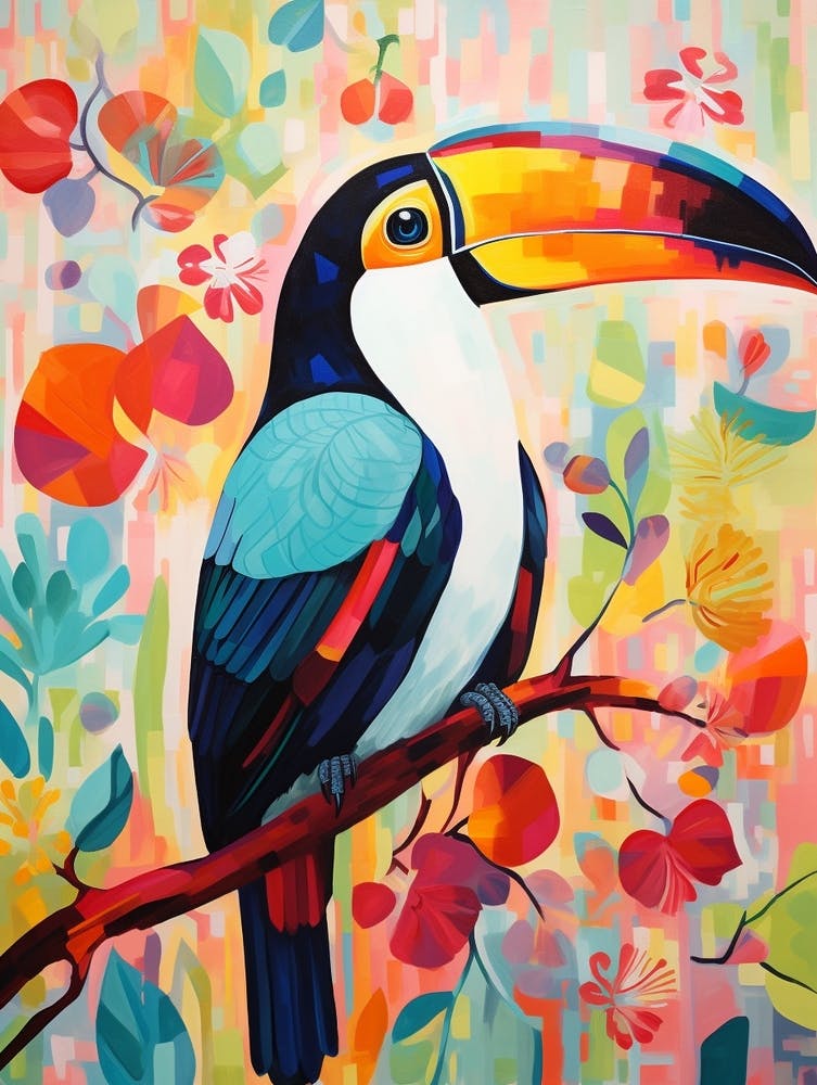 Bird Painting Collage Toucan 3