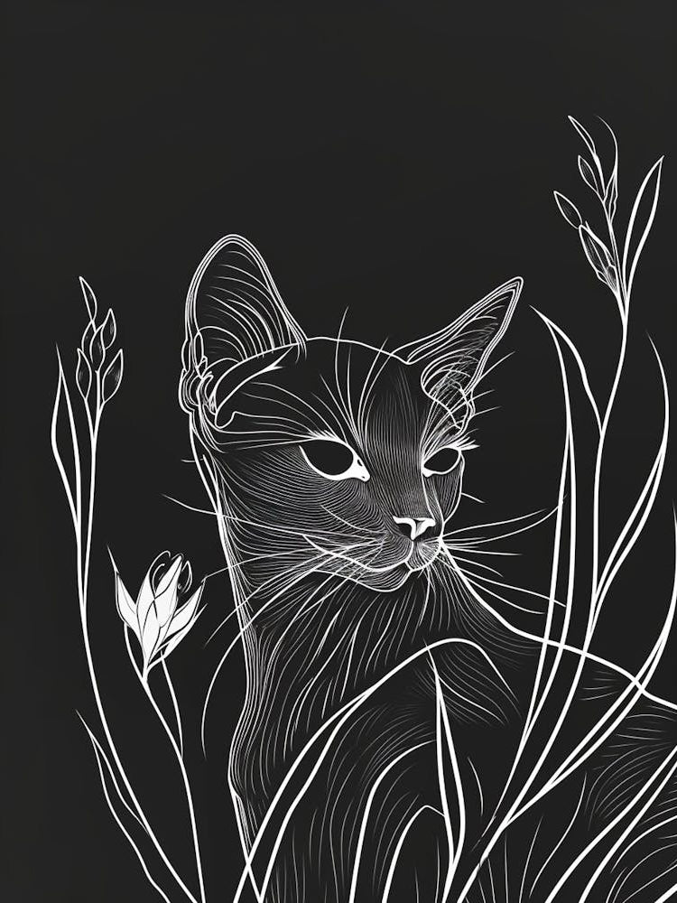 Ocicat Cat Minimalist Illustration 3