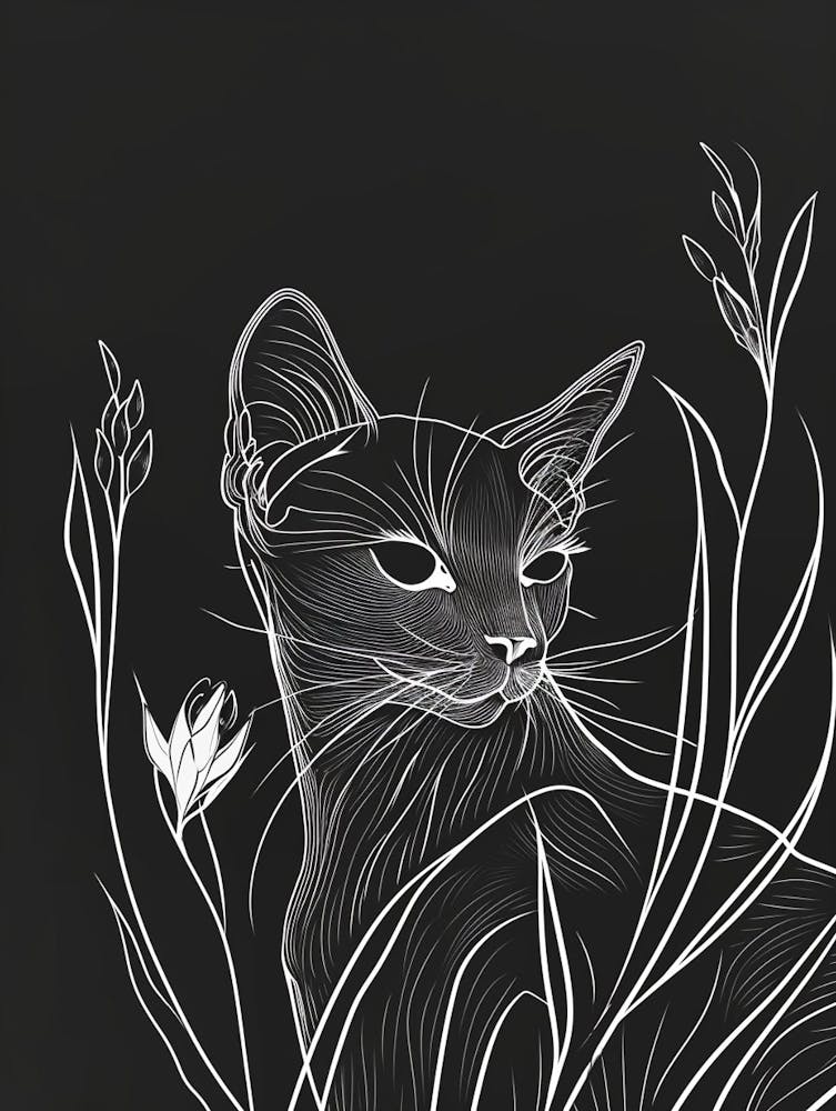 Ocicat Cat Minimalist Illustration 3