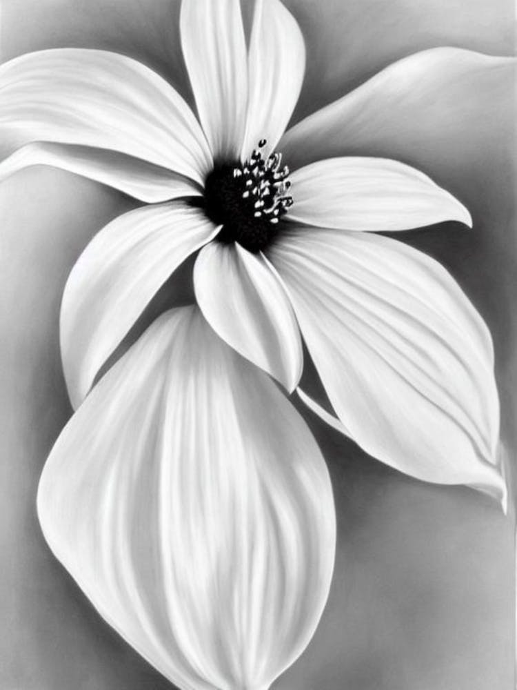 Morning Glory B&W Pencil 2 Flower