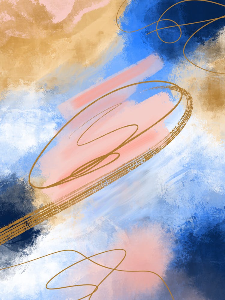 Blush Blue Contemporary Art