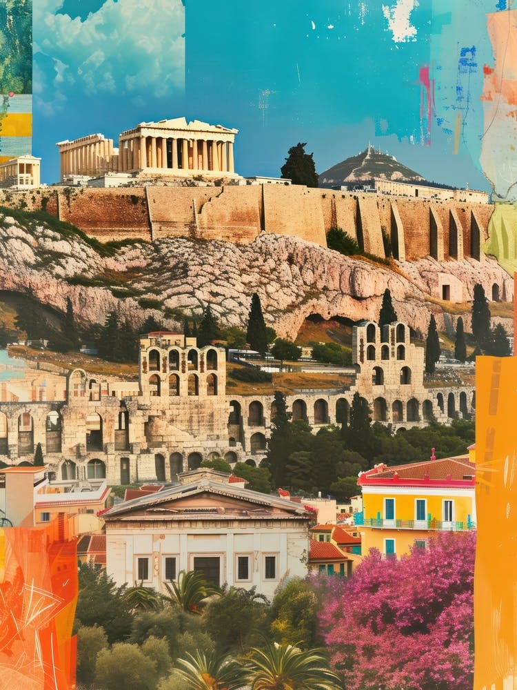 Athens   Retro Collage Style 2
