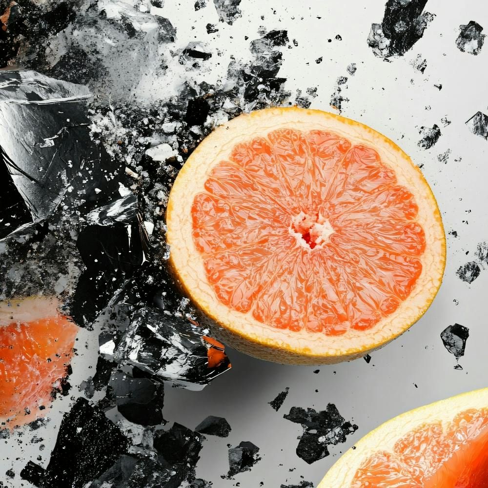Grapefruit mit schwarzen Scherben