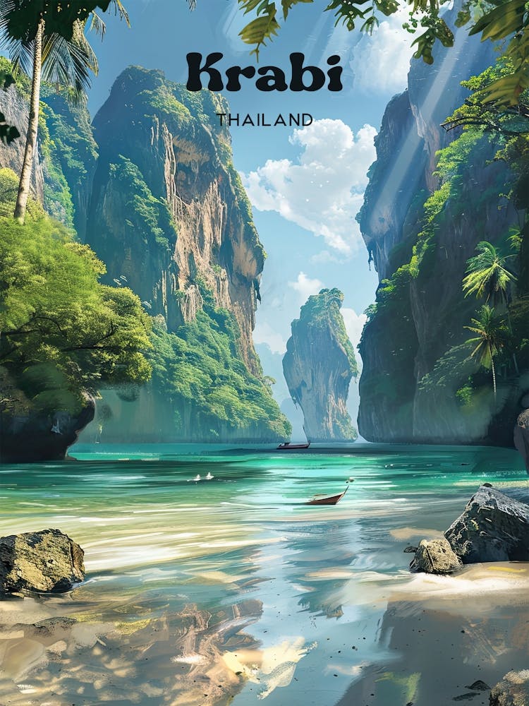 Krabi Thailand Island Art Illustration