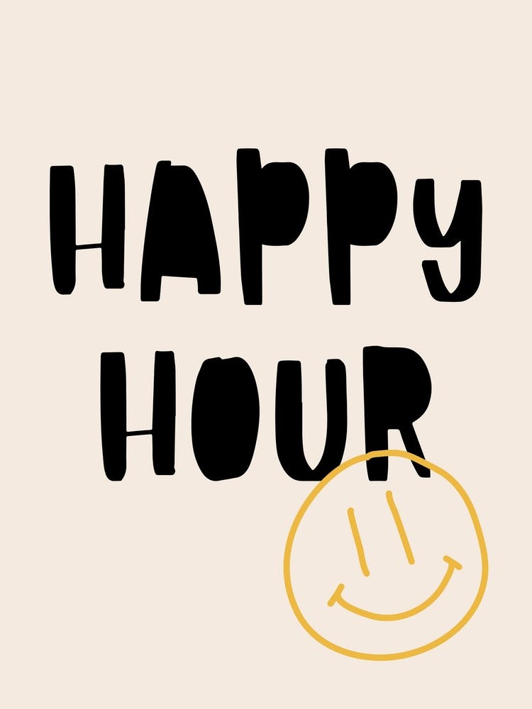 Happy Hour Poster Black & Yellow