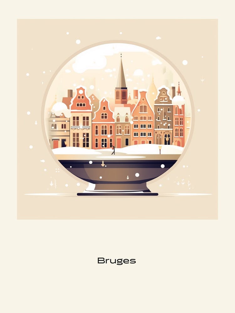 Bruges Belgium 2 Snowglobe Poster