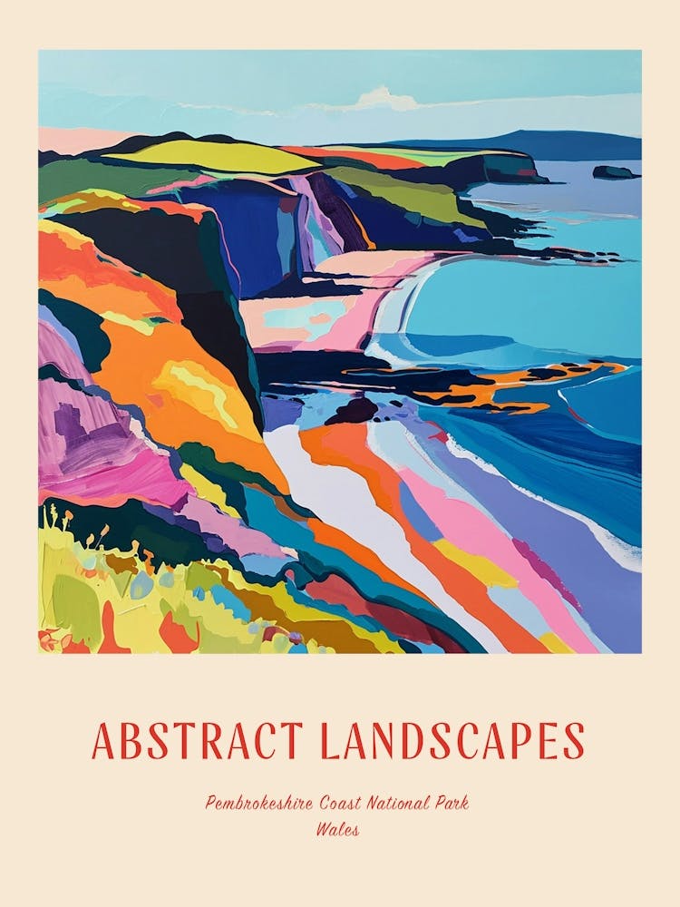 Farbenfroh Abstrakt Pembrokeshire Coast Nationalpark Wales 4 Poster