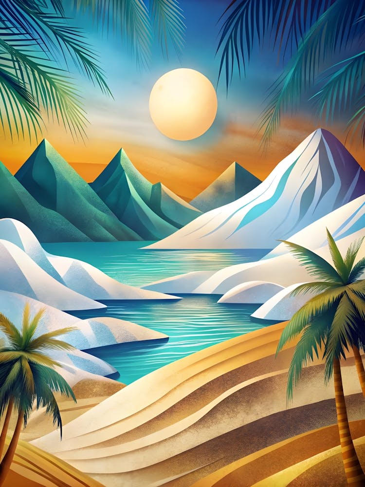Abstract Landscape With Palm Trees