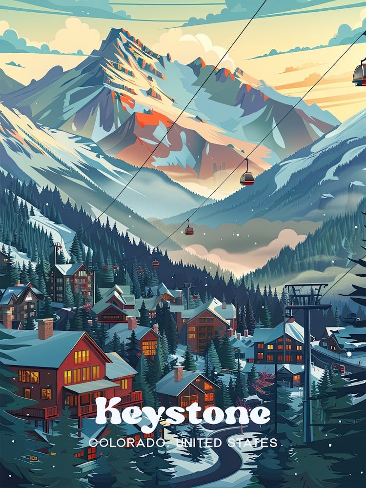 Keystone Colorado Summit County Digital Travel Art