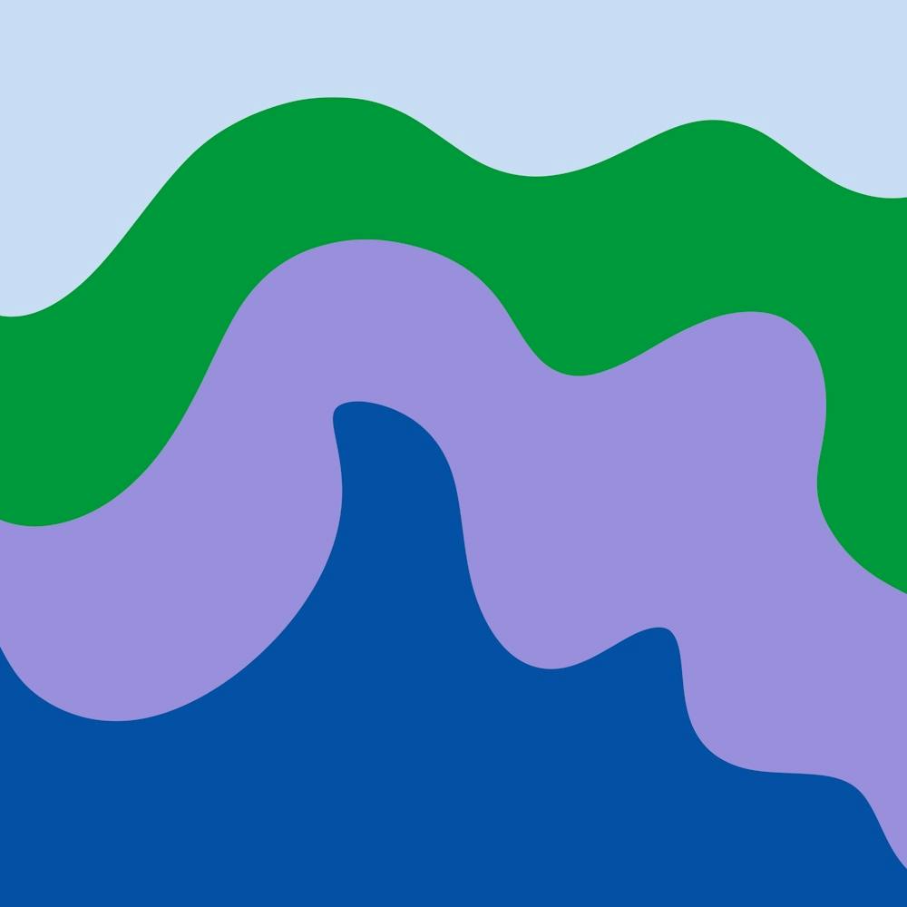 Abstract modern shapes blue, violet, green