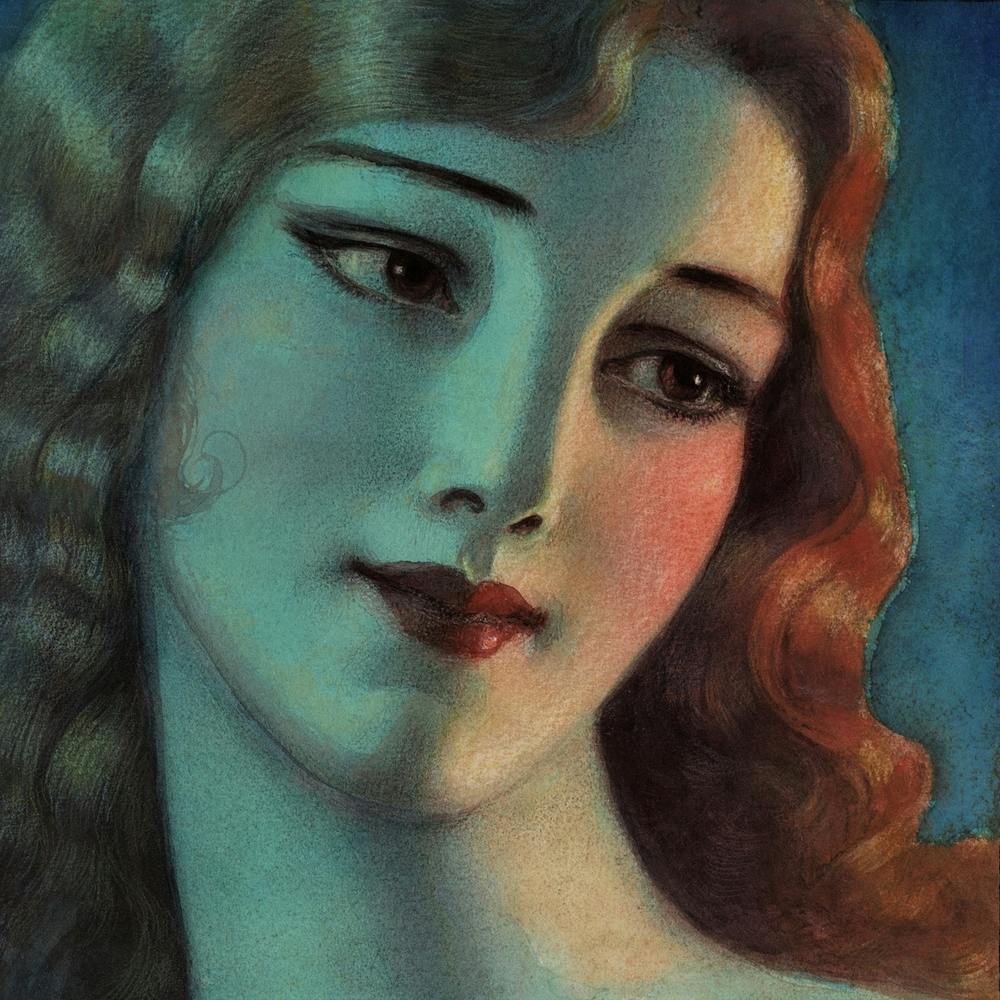 Head of Girl with Long Blonde Hair by Wladyslaw T Benda (1923)