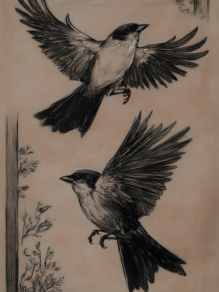Two Birds In Flight